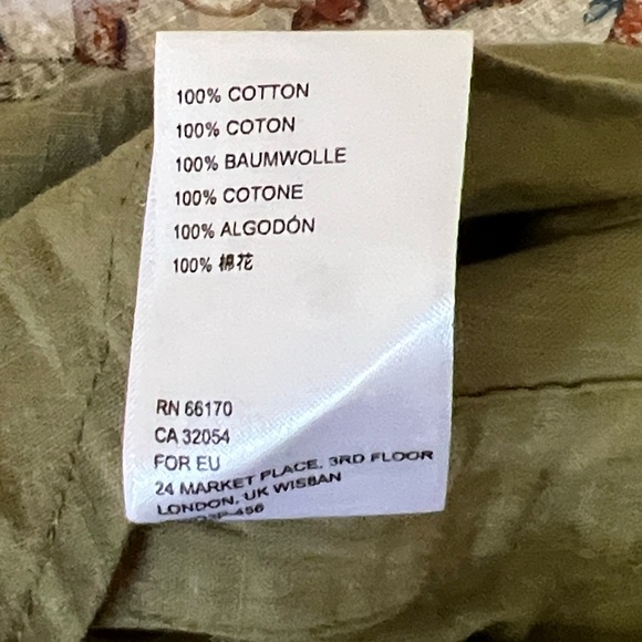 Free People Olive Floral Halter Mini Dress Boho Cotton Lined Side Zip Size XS - Picture 6 of 12